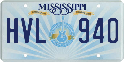 MS license plate HVL940
