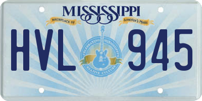 MS license plate HVL945