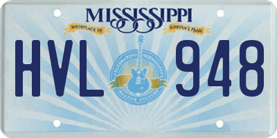 MS license plate HVL948