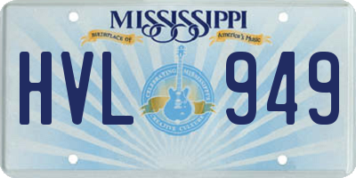 MS license plate HVL949