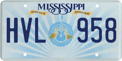 MS license plate HVL958