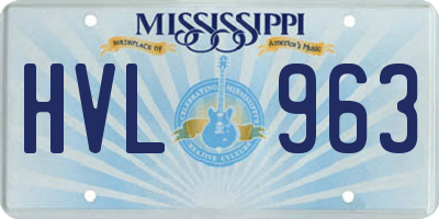 MS license plate HVL963