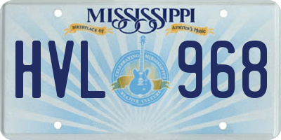 MS license plate HVL968