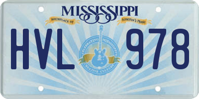 MS license plate HVL978