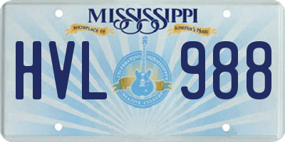 MS license plate HVL988