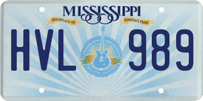 MS license plate HVL989