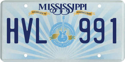 MS license plate HVL991