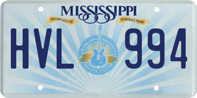 MS license plate HVL994