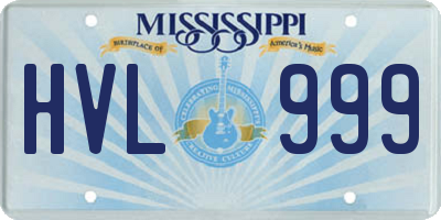 MS license plate HVL999