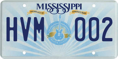 MS license plate HVM002