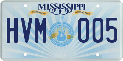 MS license plate HVM005