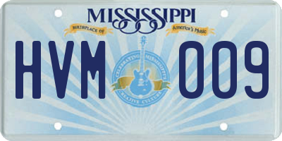 MS license plate HVM009