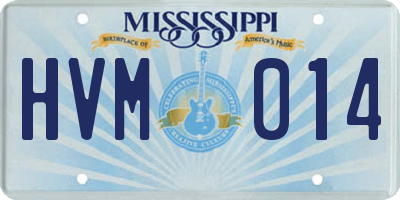 MS license plate HVM014