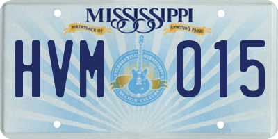 MS license plate HVM015