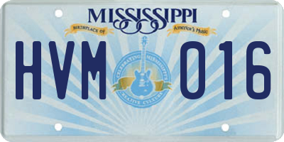 MS license plate HVM016