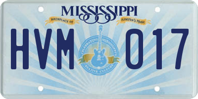 MS license plate HVM017