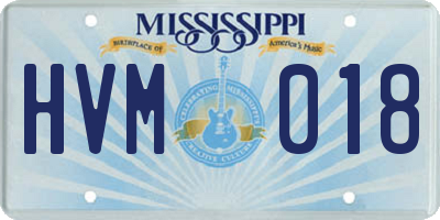 MS license plate HVM018