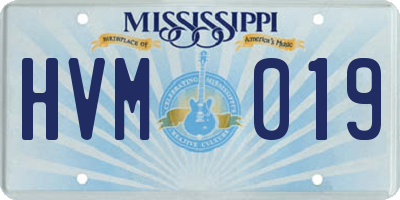 MS license plate HVM019