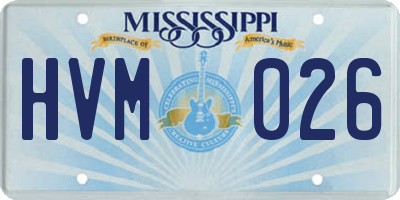 MS license plate HVM026