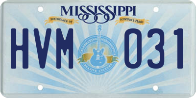 MS license plate HVM031