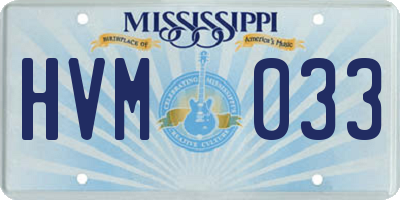 MS license plate HVM033