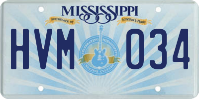 MS license plate HVM034