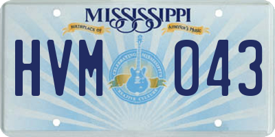 MS license plate HVM043