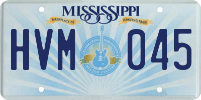 MS license plate HVM045