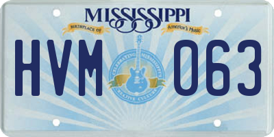 MS license plate HVM063