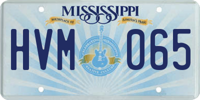 MS license plate HVM065