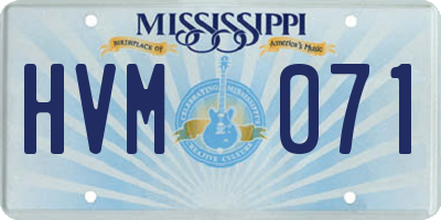 MS license plate HVM071