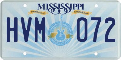 MS license plate HVM072
