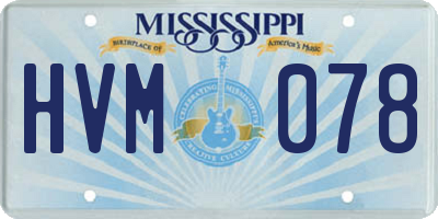 MS license plate HVM078