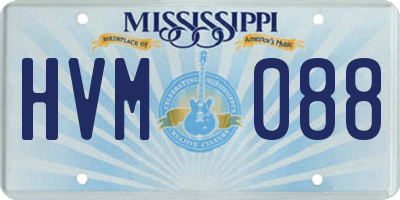 MS license plate HVM088