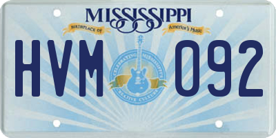 MS license plate HVM092