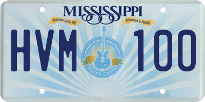 MS license plate HVM100