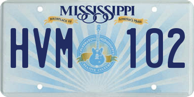 MS license plate HVM102