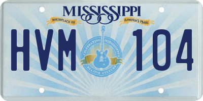 MS license plate HVM104