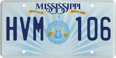 MS license plate HVM106