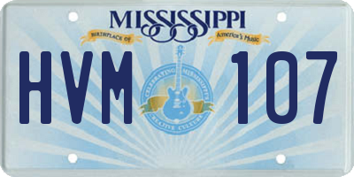 MS license plate HVM107