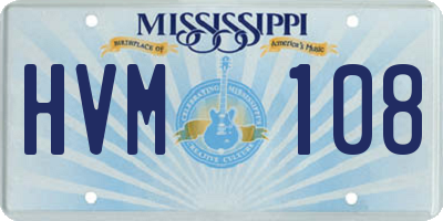 MS license plate HVM108