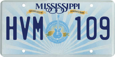 MS license plate HVM109