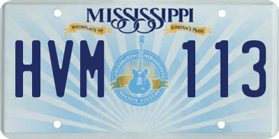 MS license plate HVM113