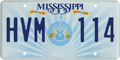 MS license plate HVM114