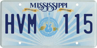 MS license plate HVM115