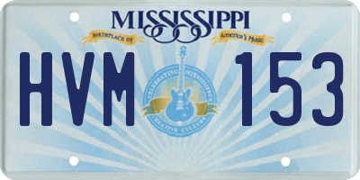 MS license plate HVM153