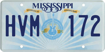 MS license plate HVM172