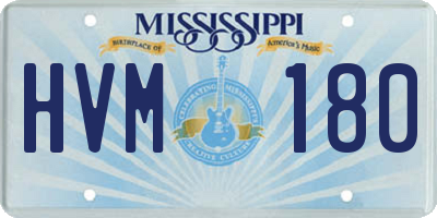 MS license plate HVM180