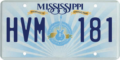 MS license plate HVM181