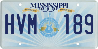 MS license plate HVM189